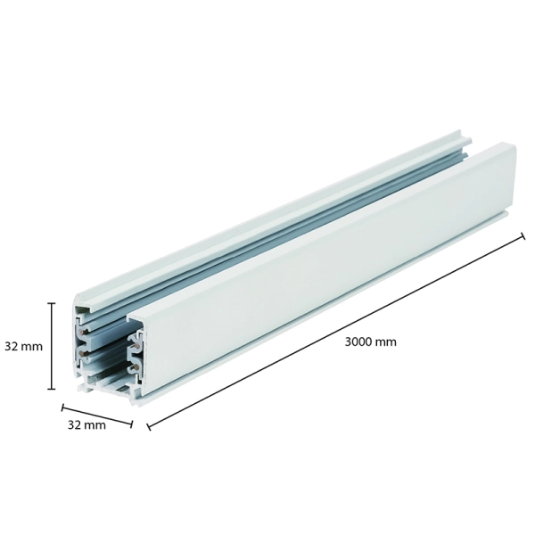 3-fase rail-300cm-wit