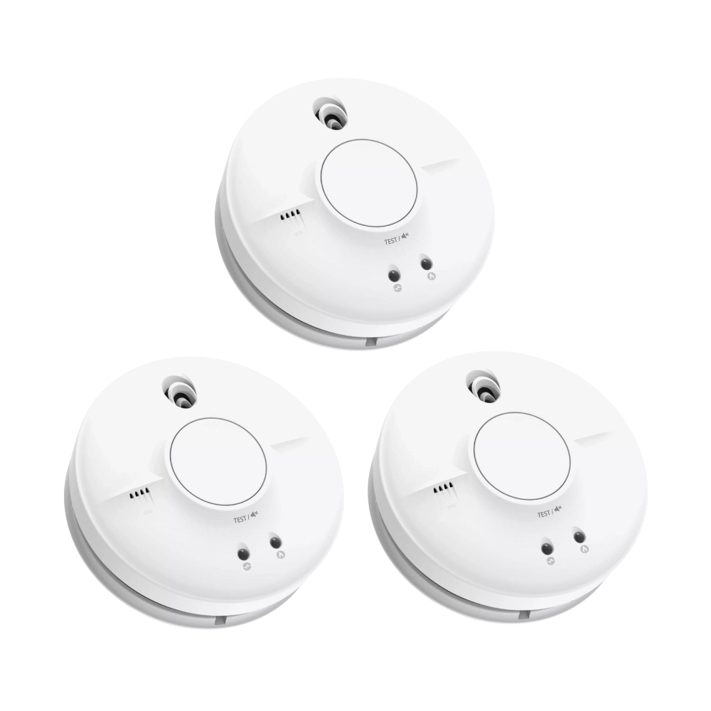 FireAngel SW1 230volt-3-pack-zijaanzicht FireAngel SW1-EUT rookmelder 230 volt voordeelverpakking 3-pack set