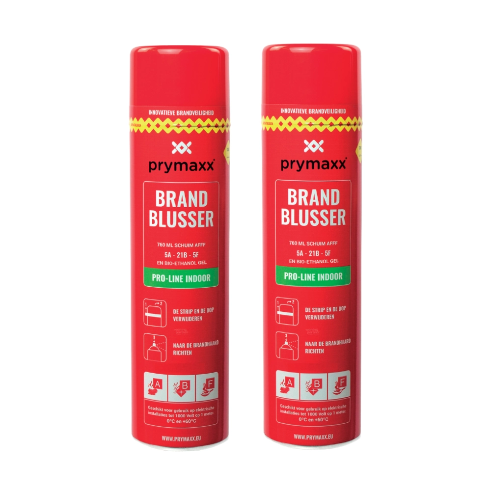 Prymaxx PXX PLI Pro-Line Indoor spray brandblusser set van 2 met afff schuim 760 ml